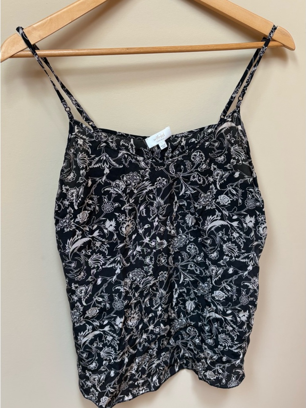 Wilfred Black Floral Spaghetti Strap Camisole